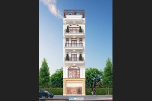 Vẻ đẹp sang trọng mẫu nhà phố để ở và kinh doanh 5 tầng có thang máy tiện dụng tại Bắc Giang BT2219